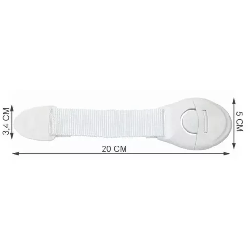 Fehér univerzális szekrényzár gyerekbiztonsághoz, 10 db-os készlet, 20 cm