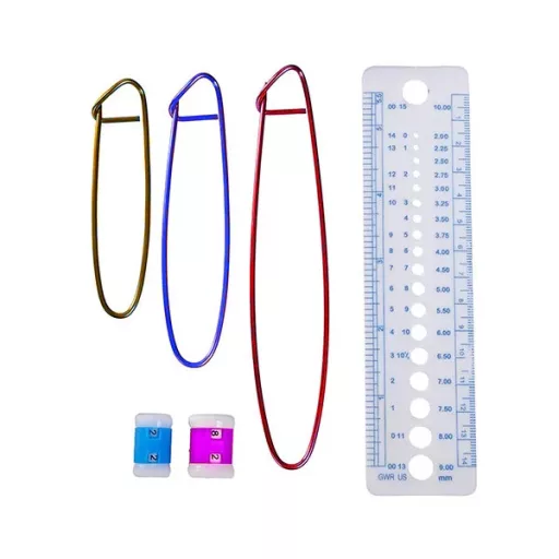 50 darabos horgolótű készlet tokban, 0.6-6.5 mm alumínium