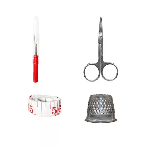 70 részes hordozható varrókészlet fekete tokban, 12,5×12 cm