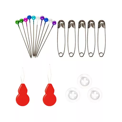 70 részes hordozható varrókészlet fekete tokban, 12,5×12 cm