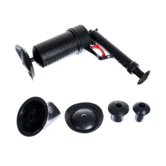   Nyomásos lefolyótisztító készlet 4 cserélhető fejjel, kézi pumpa, 0,8 kg