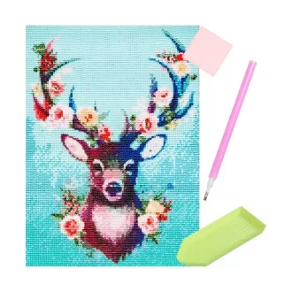   Gyémánt kirakó kép, szarvas minta, 30×40 cm, komplett 5D festőkészlet