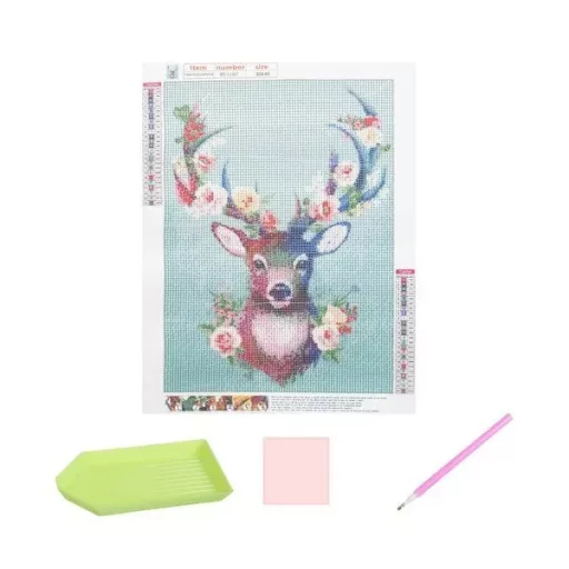 Gyémánt kirakó kép, szarvas minta, 30×40 cm, komplett 5D festőkészlet