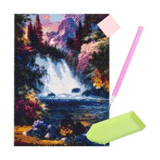   5D gyémántszemes festő készlet vízesés mintával, 30×40 cm