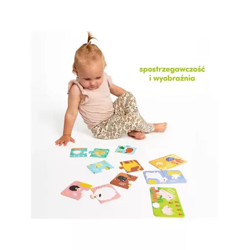 Farm állatok párosító puzzle, 7 db két elemes kirakó, 18+ hó