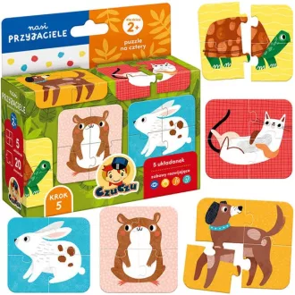   Állatos puzzle készlet gyerekeknek – 5 db, 4 darabos kirakók, 2+ év