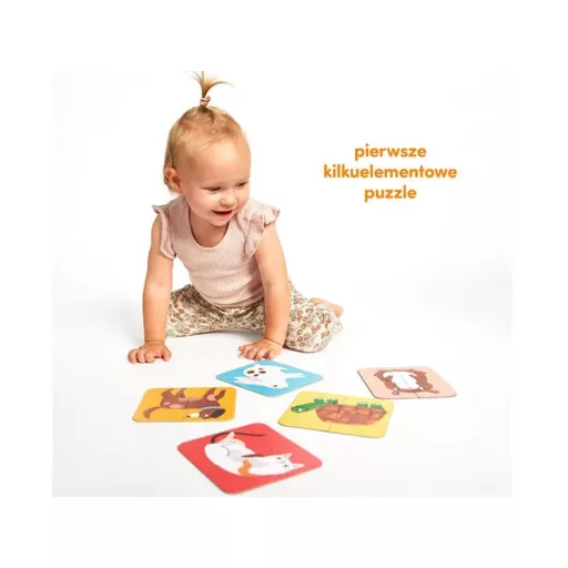 Állatos puzzle készlet gyerekeknek – 5 db, 4 darabos kirakók, 2+ év