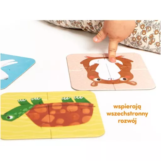 Állatos puzzle készlet gyerekeknek – 5 db, 4 darabos kirakók, 2+ év