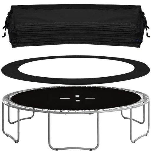 Trambulin rugóvédő szegély, fekete, 244 cm (8 ft), PVC/EPE