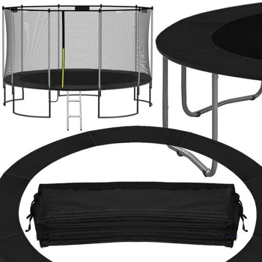 Trambulin rugóvédő szegély, fekete, 244 cm (8 ft), PVC/EPE