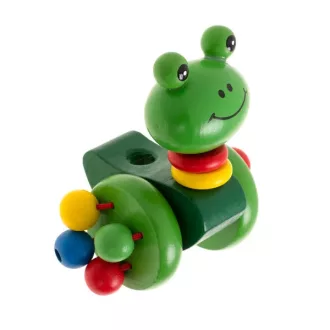   Fa tologatható béka totyogóknak, leszerelhető rúddal, csörgős kerekek