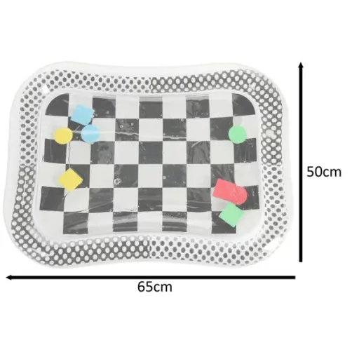 Fekete-fehér kontrasztos vízzel tölthető szenzoros babamatrac XXL 65×50 cm