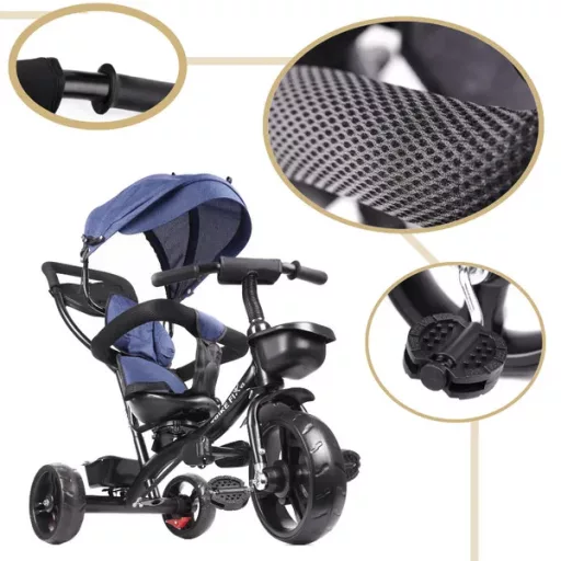 Trike Fix Lite 3-az-1-ben, 360°-ban forgatható gyerek háromkerekű, tengerészkék