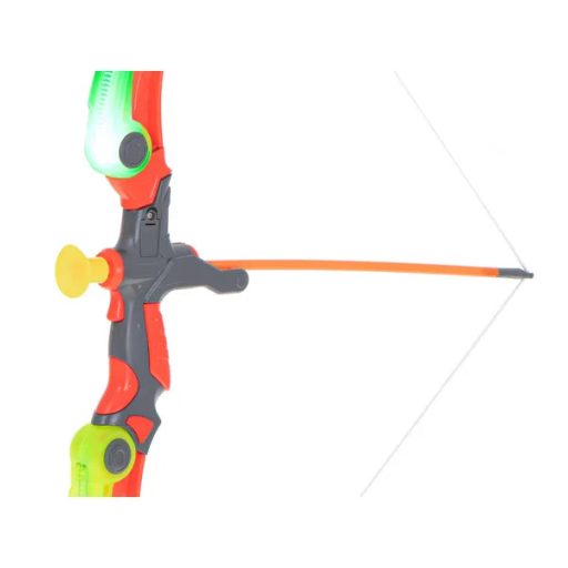 Gyerek íjászkészlet LED-es íjjal, céltáblával, tapadókorongos nyilakkal 53 cm