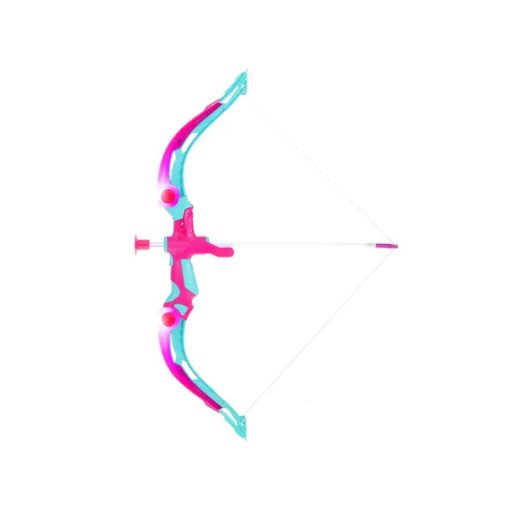 Gyerek rózsaszín íj készlet céltáblával, 53 cm-es íj, 3 tapadókorongos nyíl