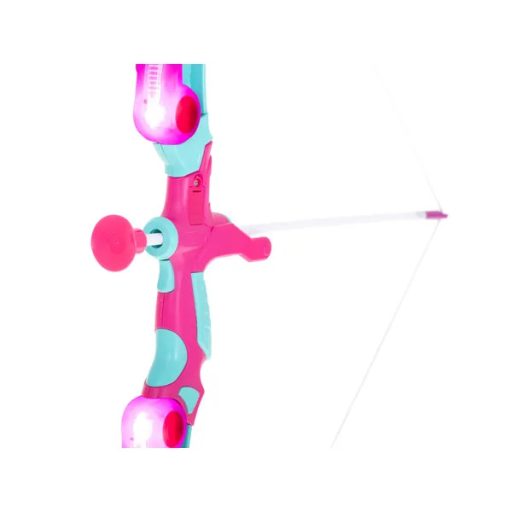 Gyerek rózsaszín íj készlet céltáblával, 53 cm-es íj, 3 tapadókorongos nyíl