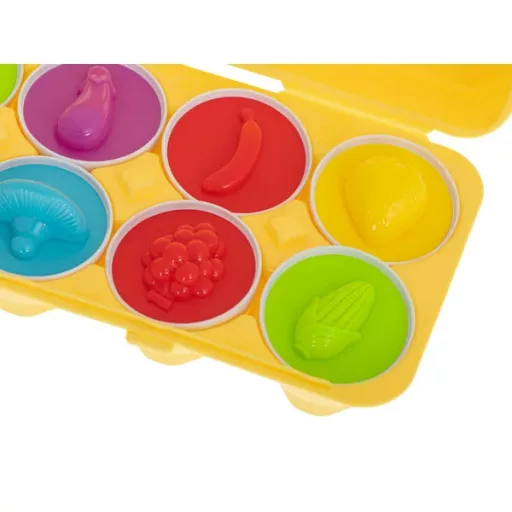 Gyerek formaválogató tojáskészlet, 12 db színes illesztős puzzle
