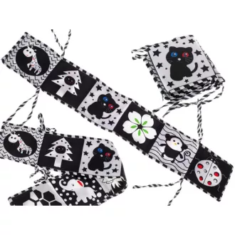  Kontrasztos puha harmonika babakönyv/rácsvédő 0+, 82×15 cm