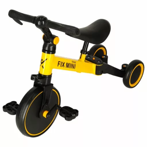 3 az 1-ben futóbicikli Trike Fix Mini, sárga, 18 hó-4 év, 30 kg