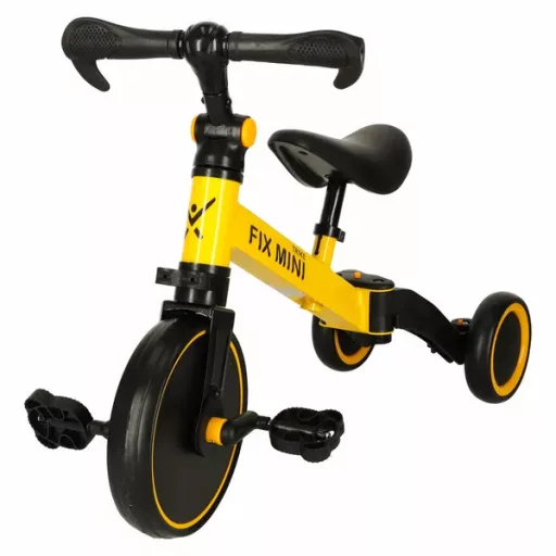 3 az 1-ben futóbicikli Trike Fix Mini, sárga, 18 hó-4 év, 30 kg