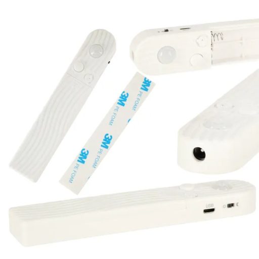 Vízálló LED szalag 1 m 59 LED hideg fehér, mozgásérzékelő, elemes/USB