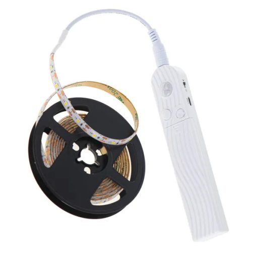 Mozgás- és fényérzékelős LED szalag, 2 m, meleg fehér, USB/AAA