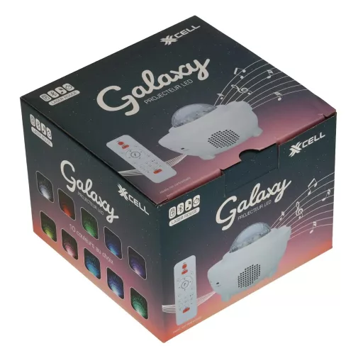 Csillagos égbolt projektoros lámpa, Bluetooth hangszóró, fehér