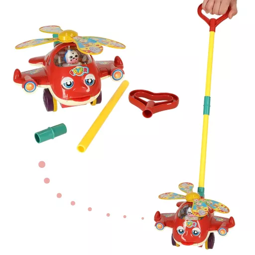 Pusher on a stick helicopter plane with sound