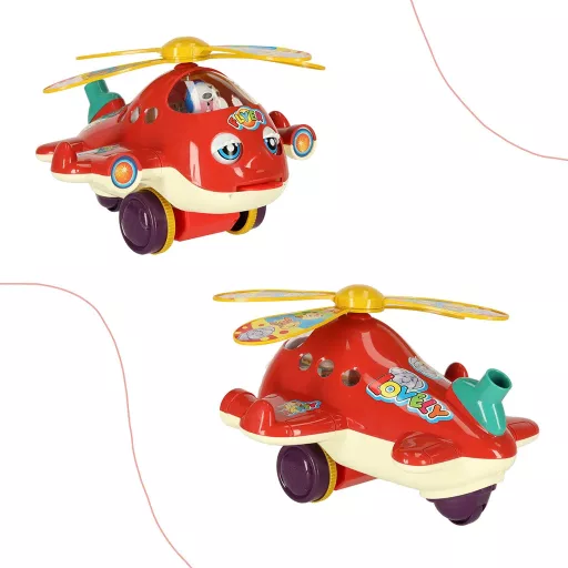Pusher on a stick helicopter plane with sound