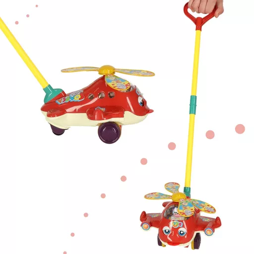 Pusher on a stick helicopter plane with sound