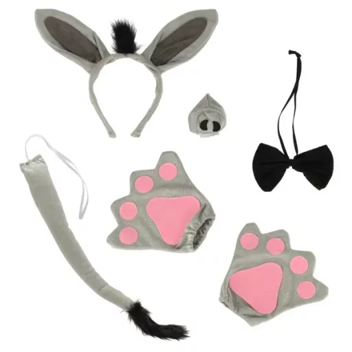 Gyerek szamár jelmez szett 7 db: tüllszoknya, füles fejpánt 3+ év