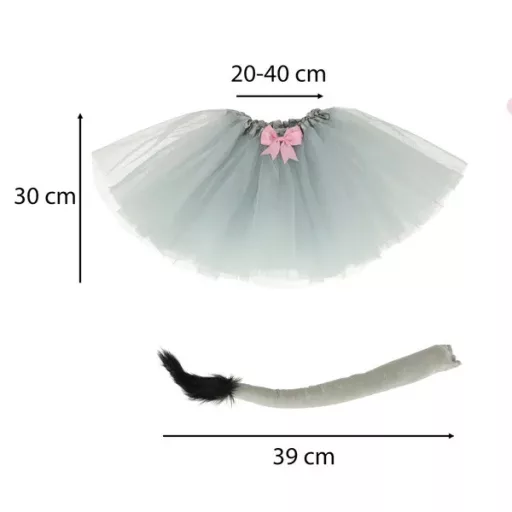 Gyerek szamár jelmez szett 7 db: tüllszoknya, füles fejpánt 3+ év