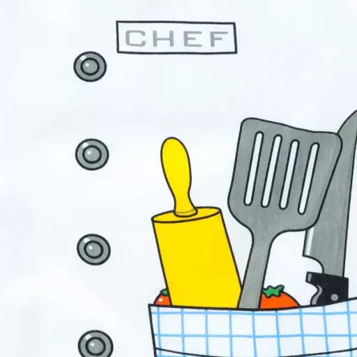 Gyerek szakács jelmez szett kötény + séfsapka, 3-8 év