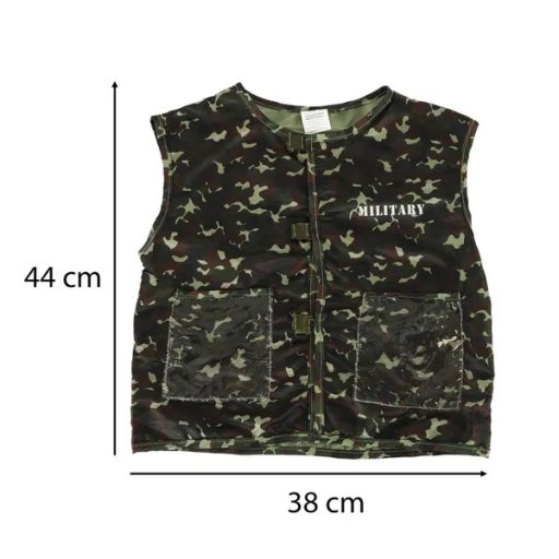 Gyerek katona jelmez szett sisakkal és mellénnyel, 3-8 év