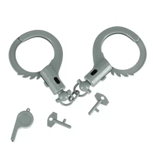 Rendőr farsangi jelmez készlet kézi bilincsekkel és síppal, 3-8 év