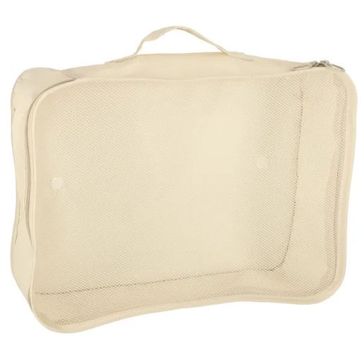 8-részes bézs vízlepergető bőrönd rendező szett ruhához, cipőhöz, kozmetikumhoz
