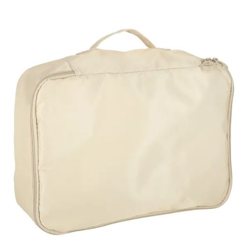 8-részes bézs vízlepergető bőrönd rendező szett ruhához, cipőhöz, kozmetikumhoz