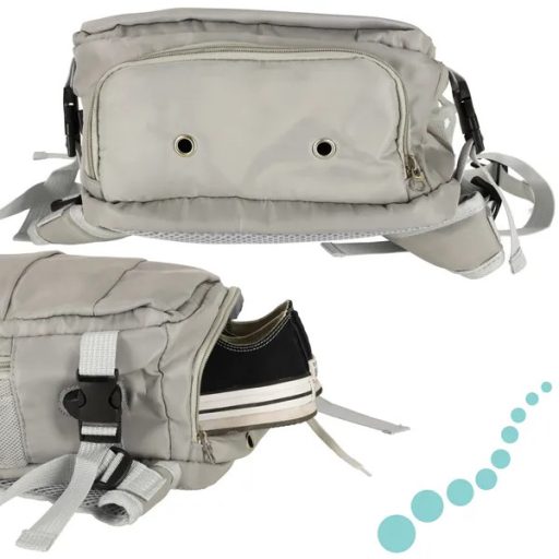 Repülőútra Alkalmas Utazó Hátizsák - Vízálló, USB Kábellel, Szürke, 45x16x28cm