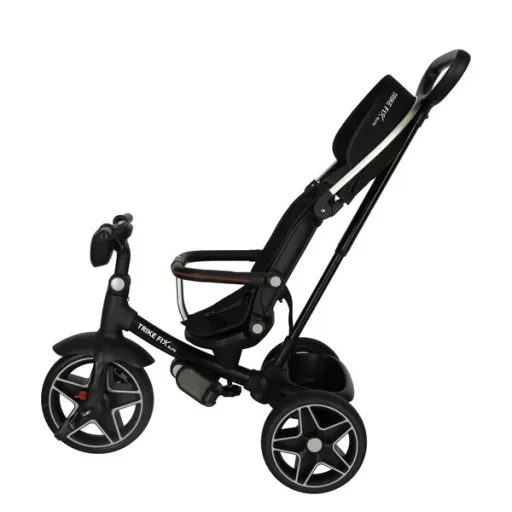 Trike Fix Elite 2 az 1-ben fekete gyerek tricikli és babakocsi, 2-6 év