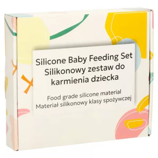 Baba szilikon étkészlet 4 részes, mackó motívum, kék