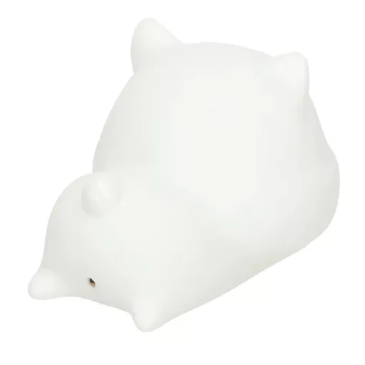 Szilikon gyereklámpa fekvő cica alakban, USB-s, dimmelhető, időzítős