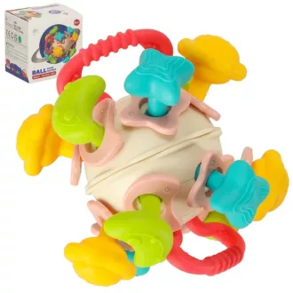  Bibi-Inn baba érzékszervi labda szilikon rágókával, 0+, 10 cm