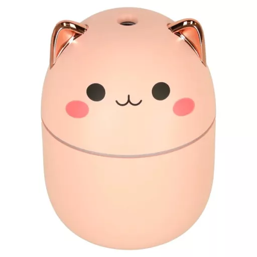 Rózsaszín macskás ultrahangos párásító diffúzor 250 ml RGB USB