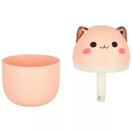 Rózsaszín macskás ultrahangos párásító diffúzor 250 ml RGB USB