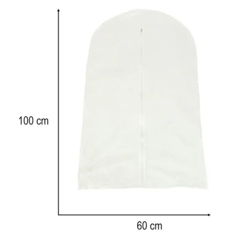 Átlátszó ruhahuzat cipzárral, 60×100 cm poliészter