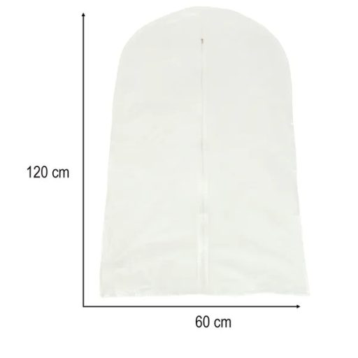 Átlátszó ruhavédő huzat, cipzáras, poliészter, 60×120 cm