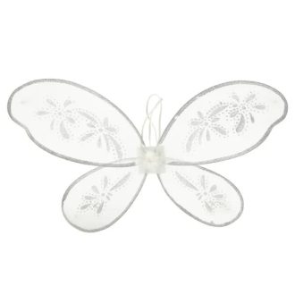   Gyerek angyal jelmez szett, 3 részes, fehér, M (110-120 cm)