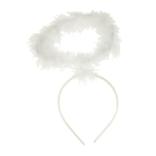 Gyerek angyal jelmez szett, 3 részes, fehér, M (110-120 cm)