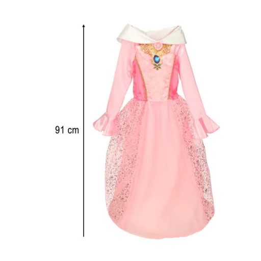Gyerek hercegnő jelmez, rózsaszín ruha, M (110–120 cm)