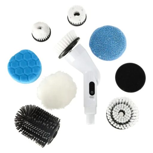 Rotációs mop elektromos tisztítókefe 9 kefefejjel